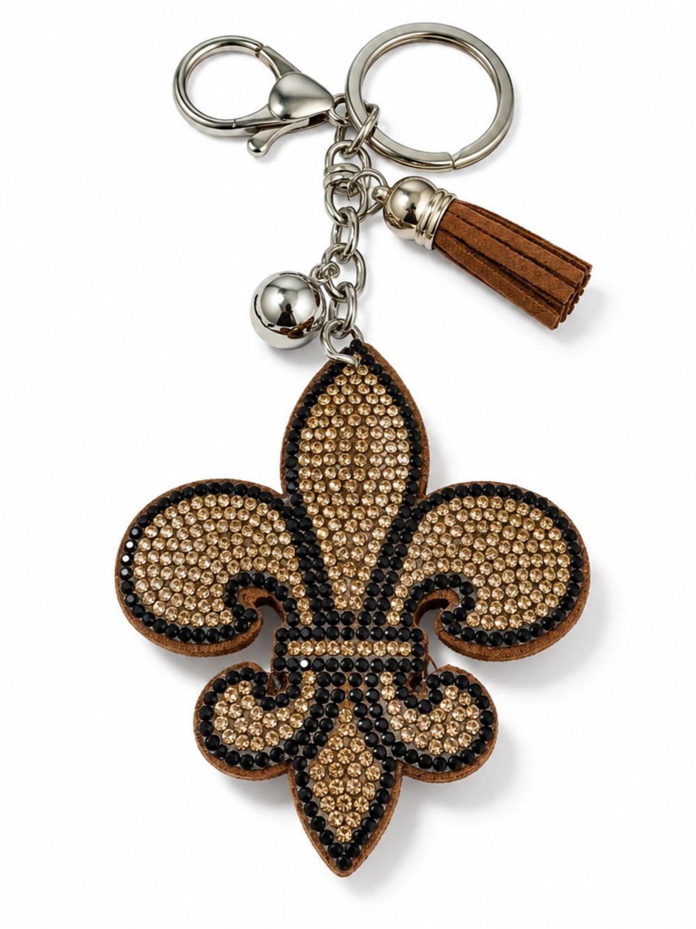 Fleur de Lis Crystal Keychain Bag Backpack Charm